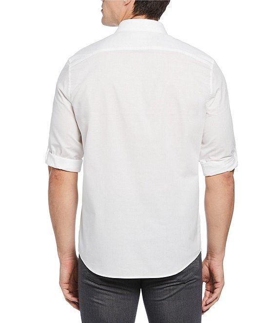Perry Ellis Untucked Dobby Roll Sleeve Woven Shirt Product Image
