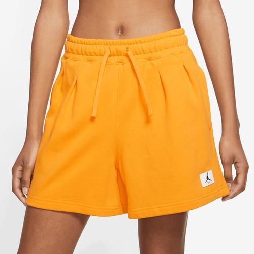 Jordan Womens Jordan Flight Fleece Shorts - Womens White/Taxi Product Image