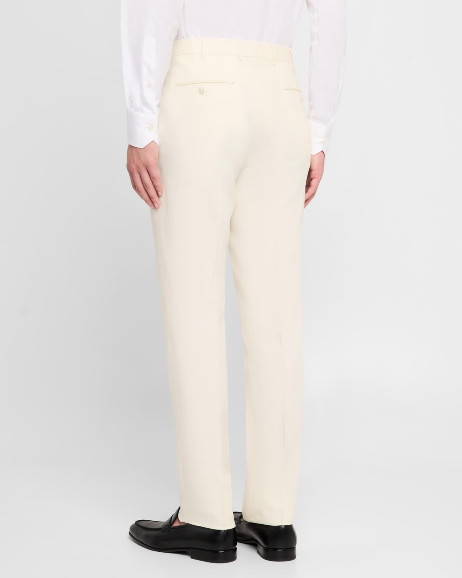 Men's Oasi Lino Flat-Front Trousers Product Image