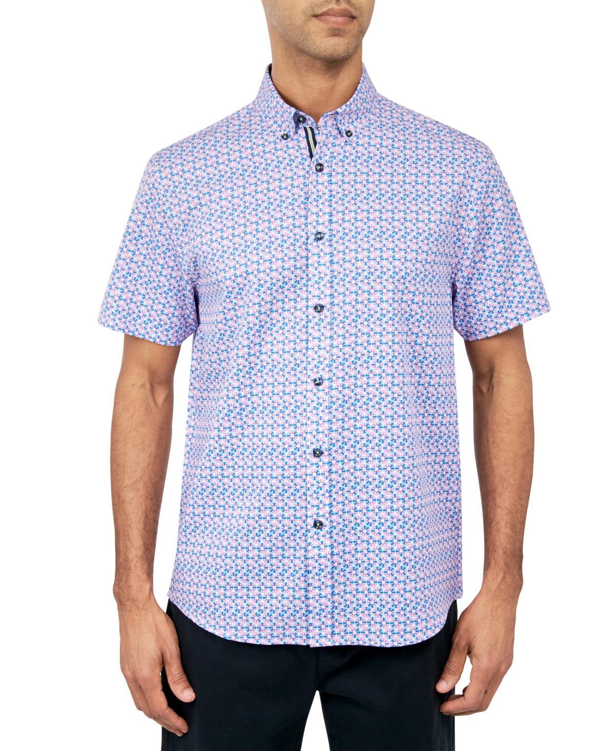 Society Of Threads Mens Regular Fit Non-Iron Performance Stretch Micro Flower Print Button-Down Shirt Product Image