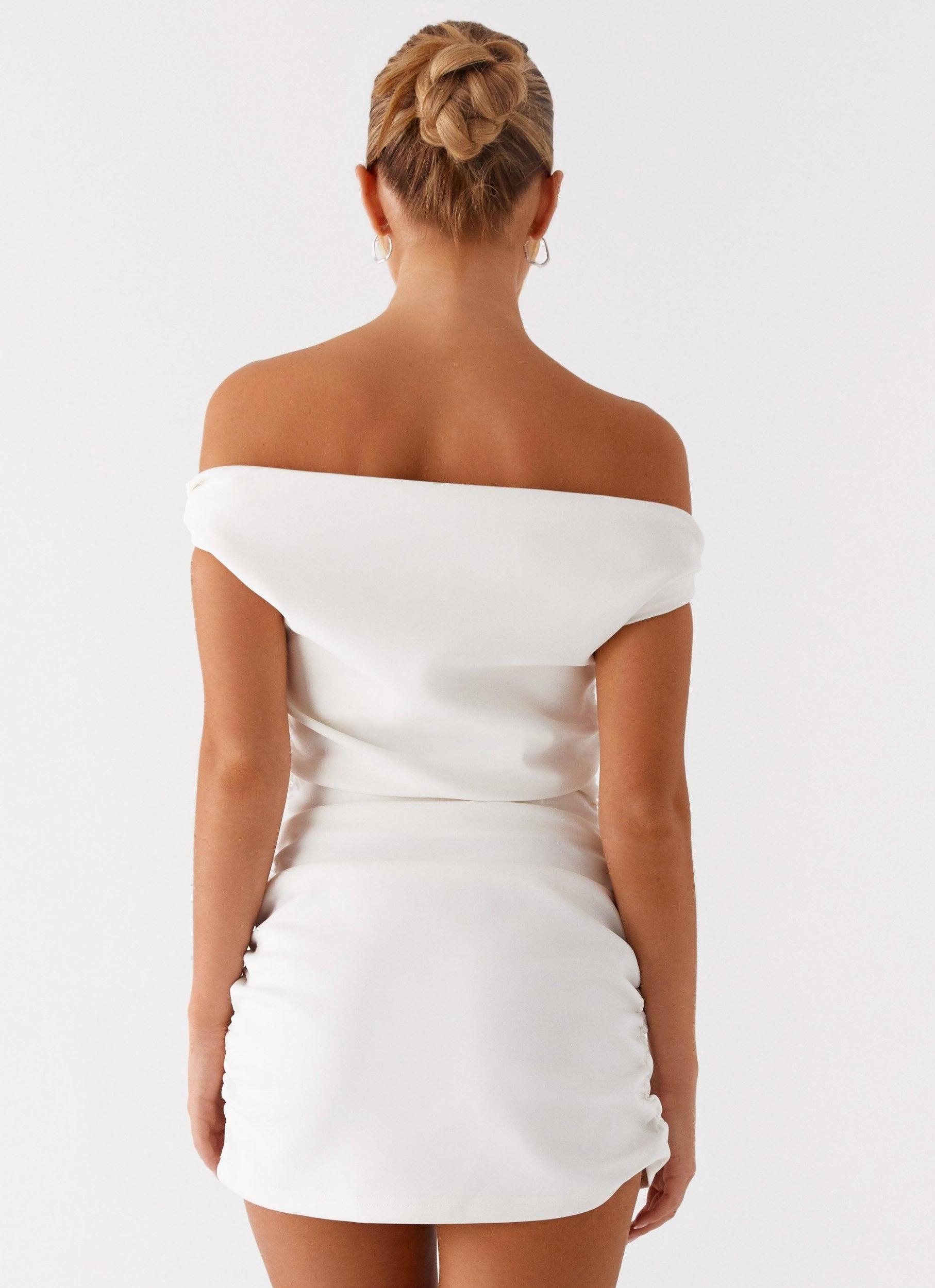 Morgan Off Shoulder Mini Dress - Ivory Product Image