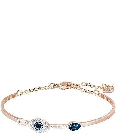 Swarovski Crystal Duo Evil Eye Bangle Bracelet Product Image