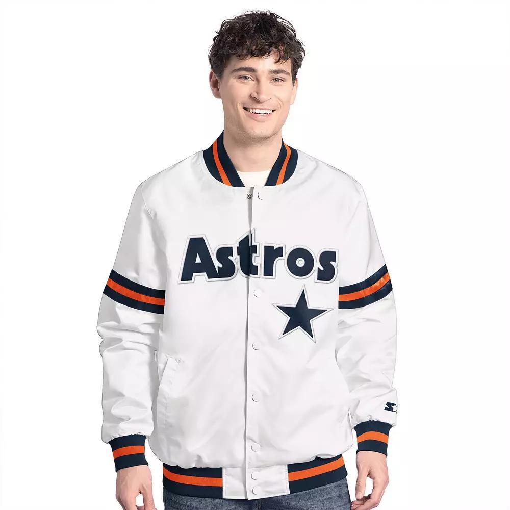 Men's Starter  White Houston Astros Cooperstown Scout Full-Snap Varsity Jacket, Size: Medium Product Image