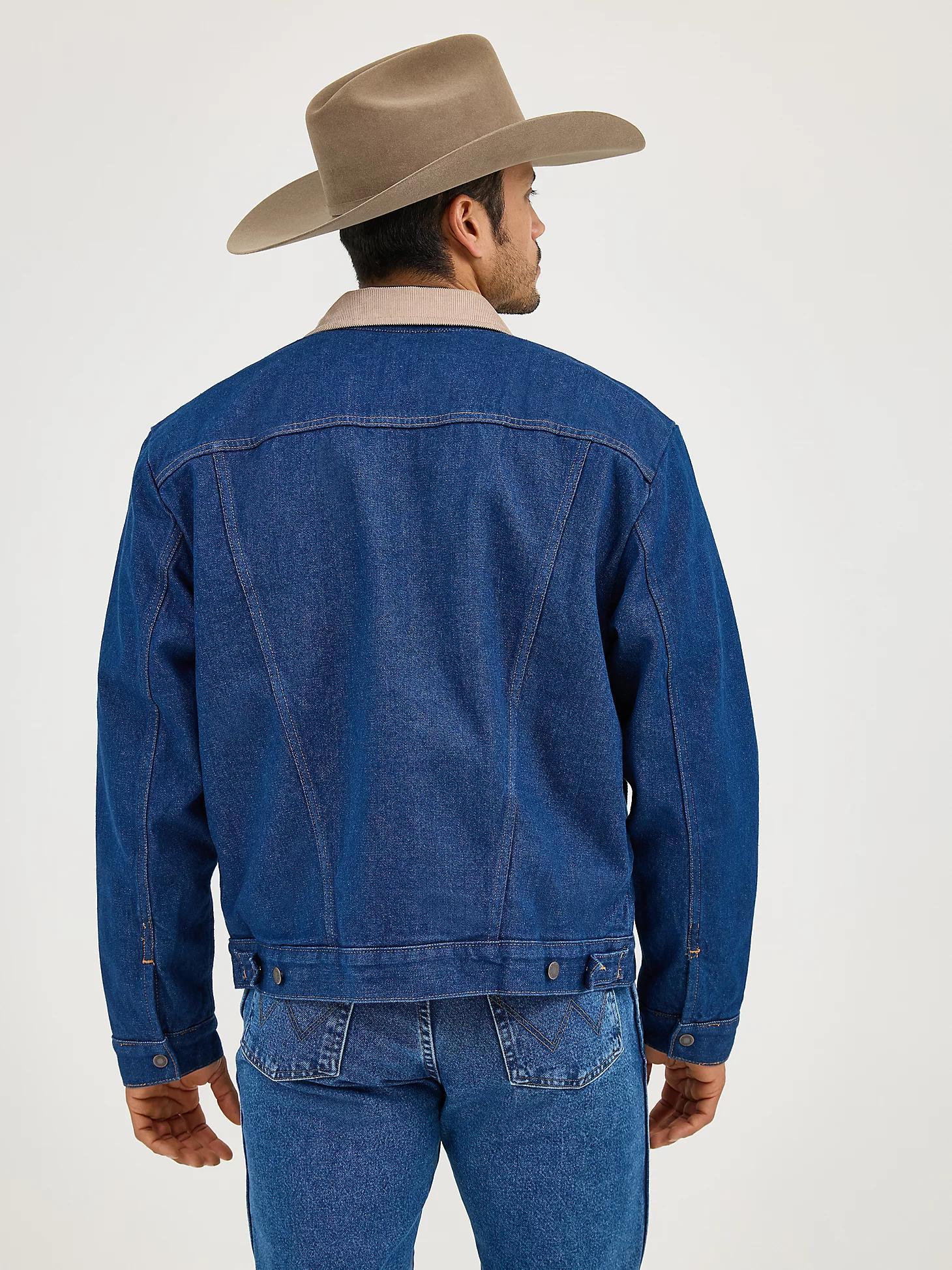 Men's Wrangler® Blanket Lined Corduroy Collar Denim Jacket | Men's JACKETS & OUTERWEAR | Wrangler® Product Image