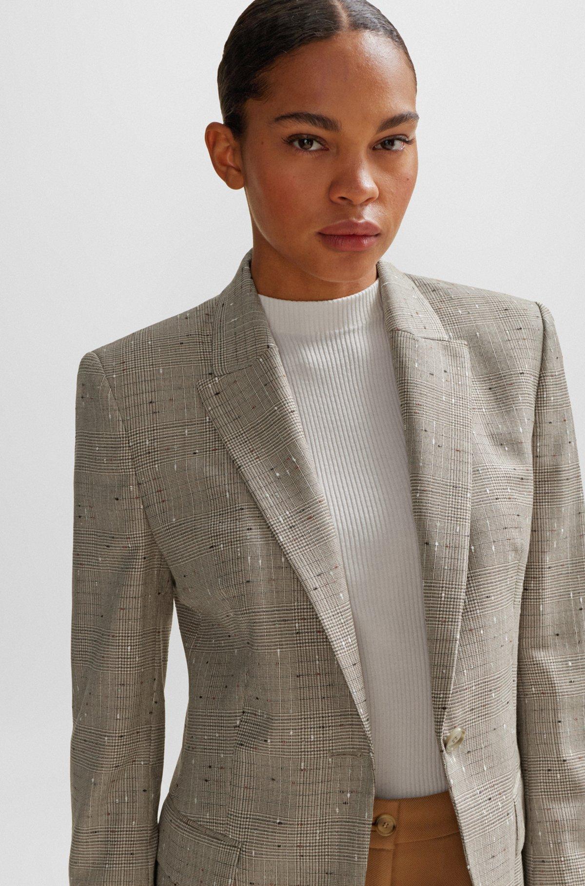Slim-fit jacket in Italian slub wool-blend twill Product Image