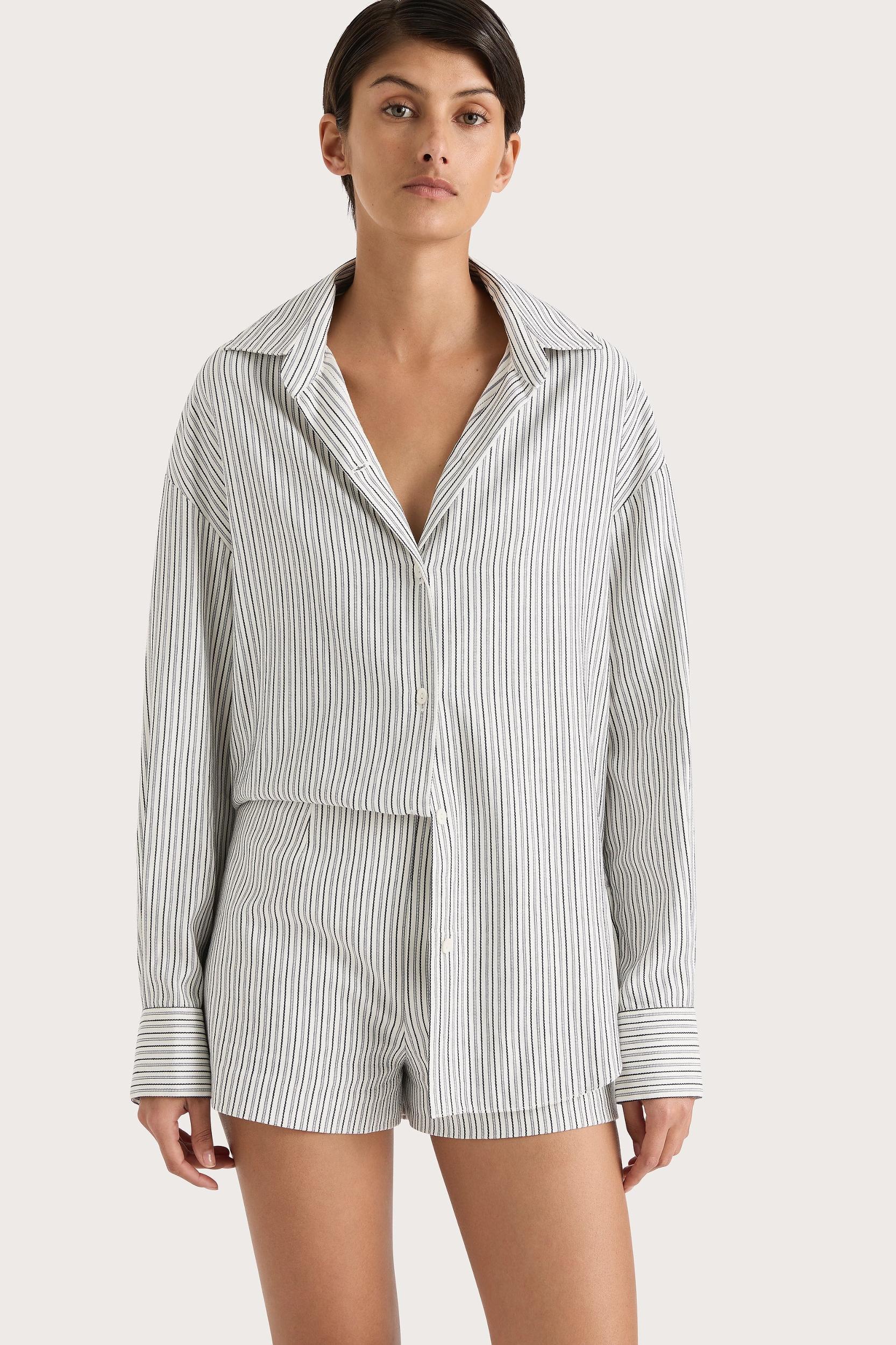 En Vau Shirt Navy Stripe Product Image