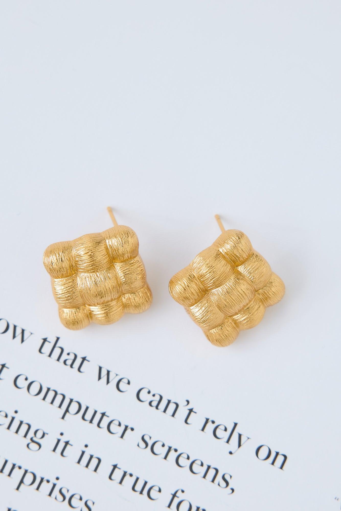 18k Gold Plated Luxa Earrings Gold Product Image