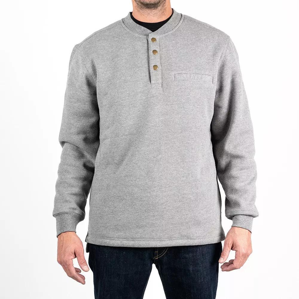 Men's Sonoma Goods For Life® Faux-Sherpa Lined Thermal Henley, Size: XXL, Grey Product Image