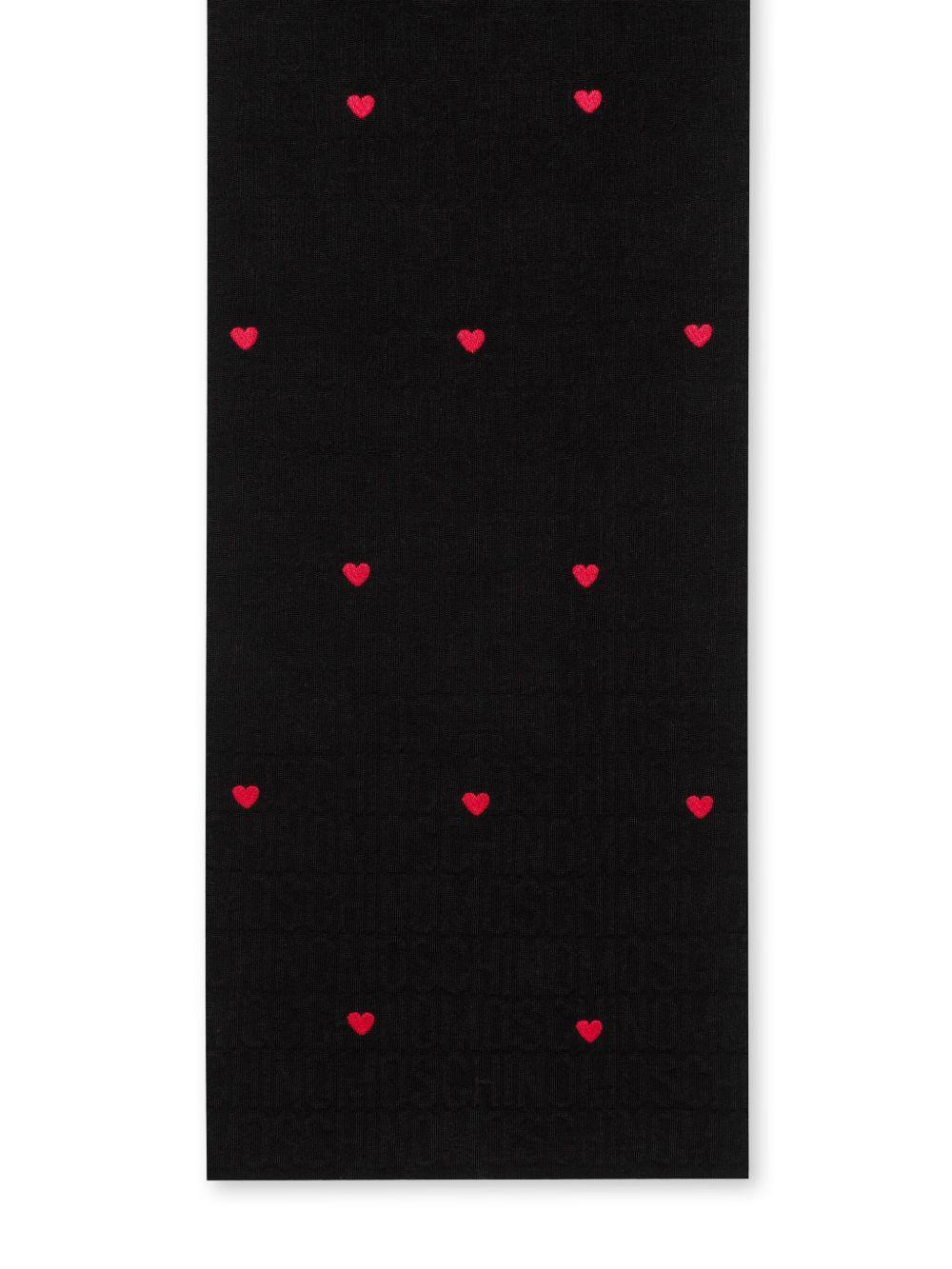 embroidered-heart knitted scarf Product Image