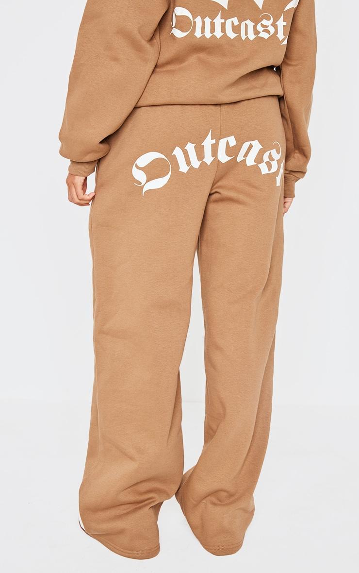 Taupe Outcast Print Wide Leg Sweatpants Product Image