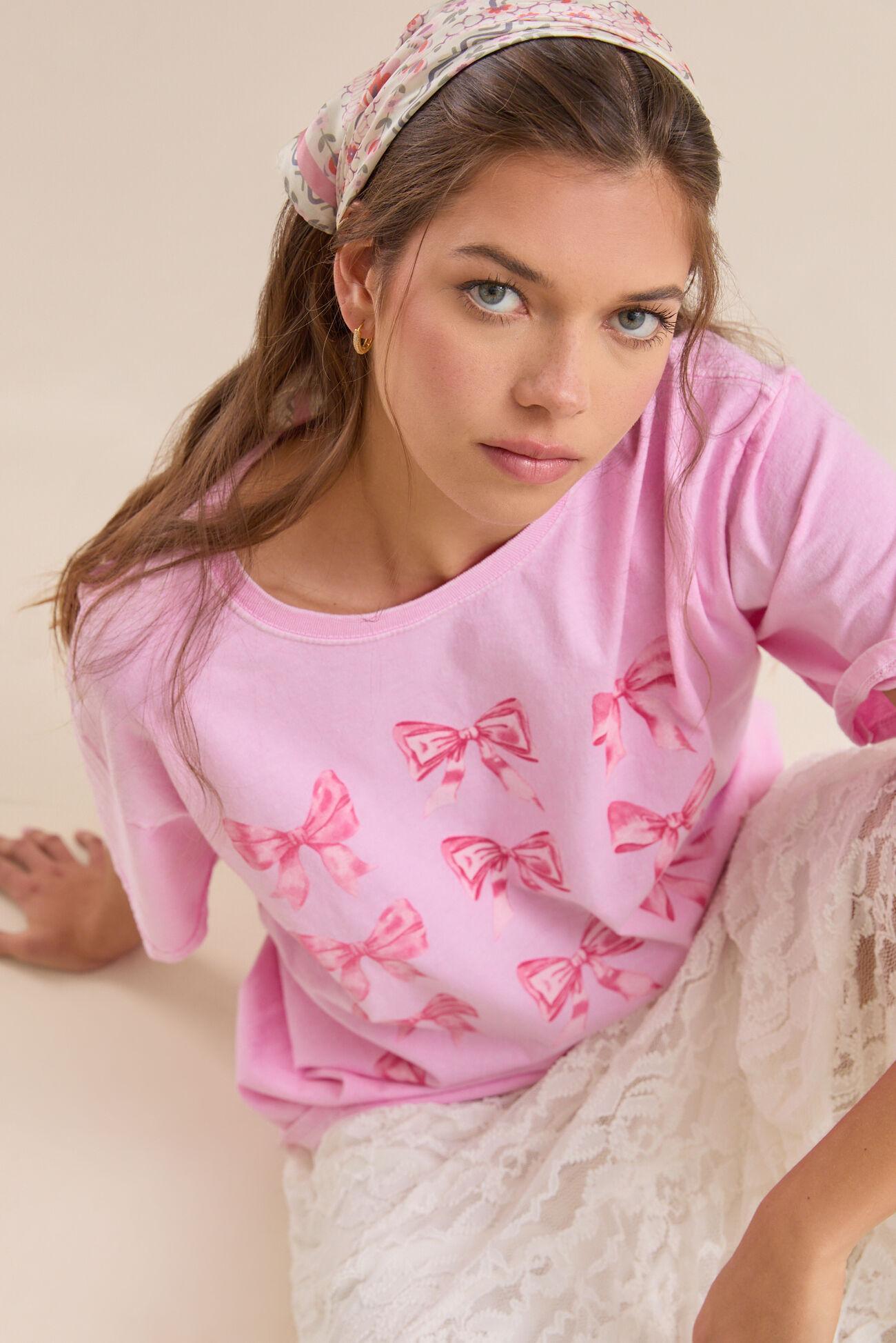 Bow Grid Oversize Tee Product Image