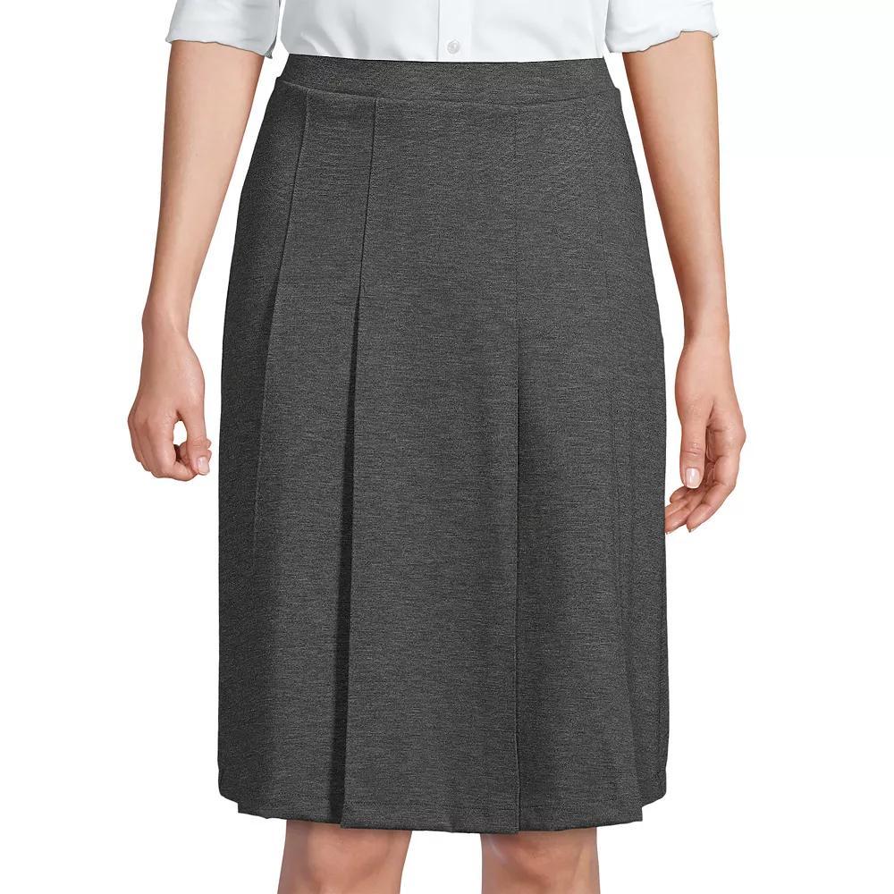 Women's Lands' End Ponte Knee Length Pleated Skirt, Size: 8, Green Product Image