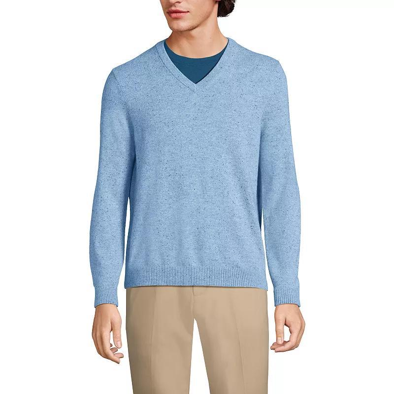 Men's Lands' End Fine-Gauge Cashmere V-neck Sweater, Size: Large, Fresh Red Product Image