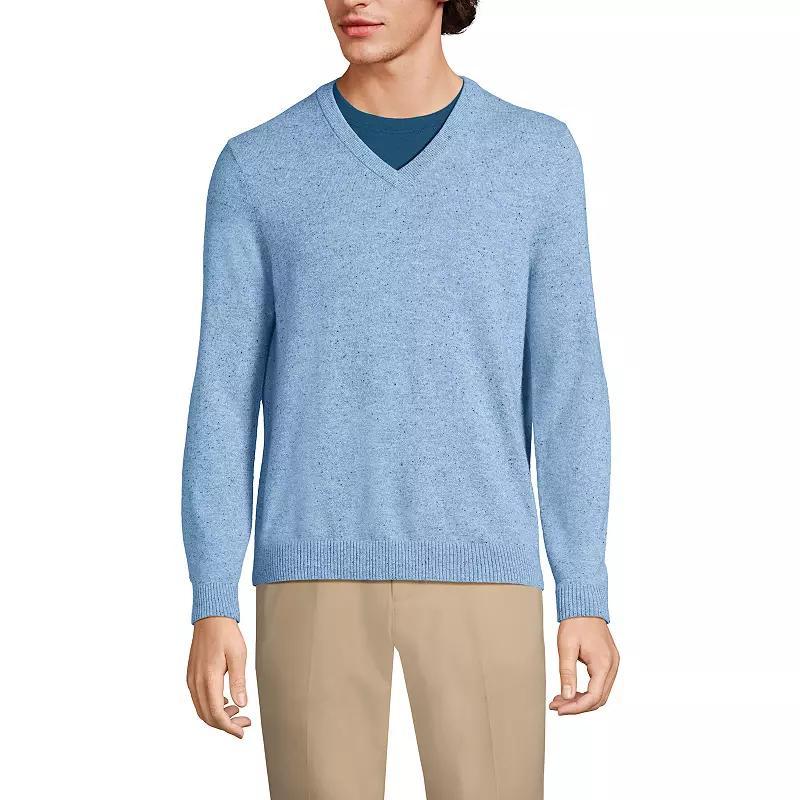 Men's Lands' End Fine-Gauge Cashmere V-neck Sweater, Size: Large, Fresh Red Product Image