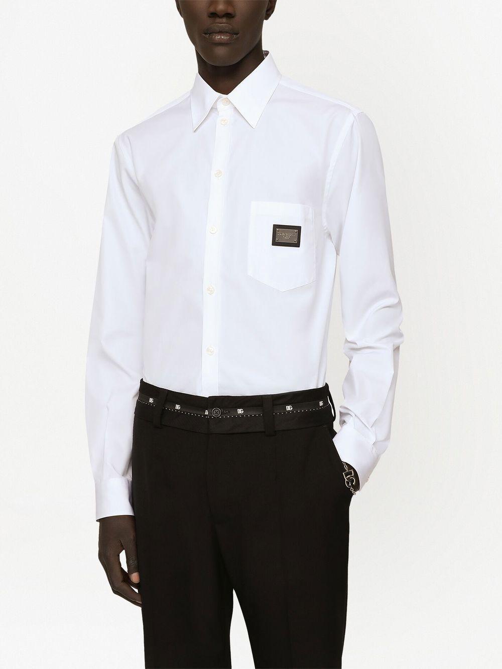 Martini-fit logo-tag cotton shirt Product Image