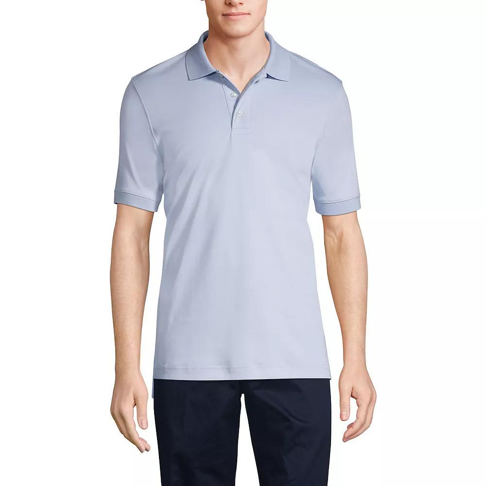 Men's Lands' End Short Sleeve Interlock Polo Shirt, Size: Small, White Product Image