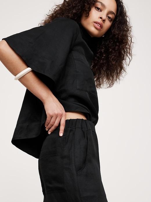Pull-On Wide Leg Satin Pant Product Image