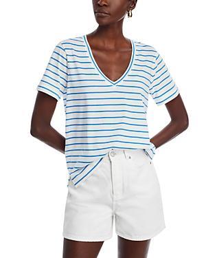 Vineyard Vines Striped V Neck Cotton Tee Product Image