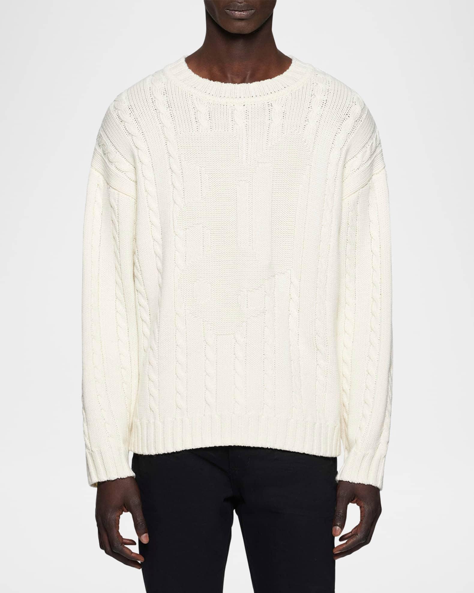 Mens Wool Cable Sweater Product Image