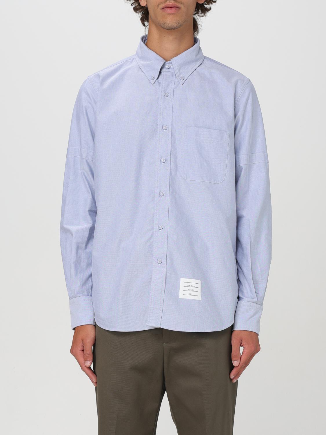 THOM BROWNE Classic Fit Cotton Button-down Shirt In Light Blue Product Image