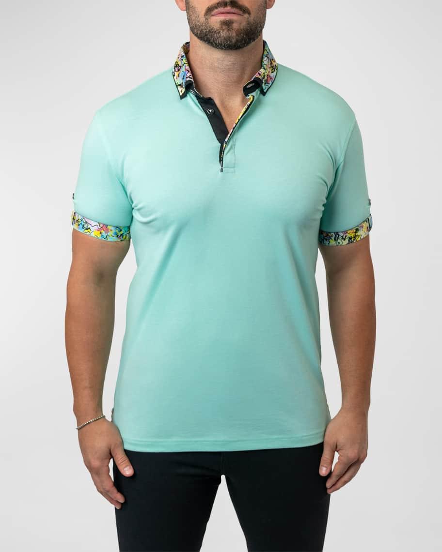 Mens Mozart Contrast-Trim Polo Shirt Product Image