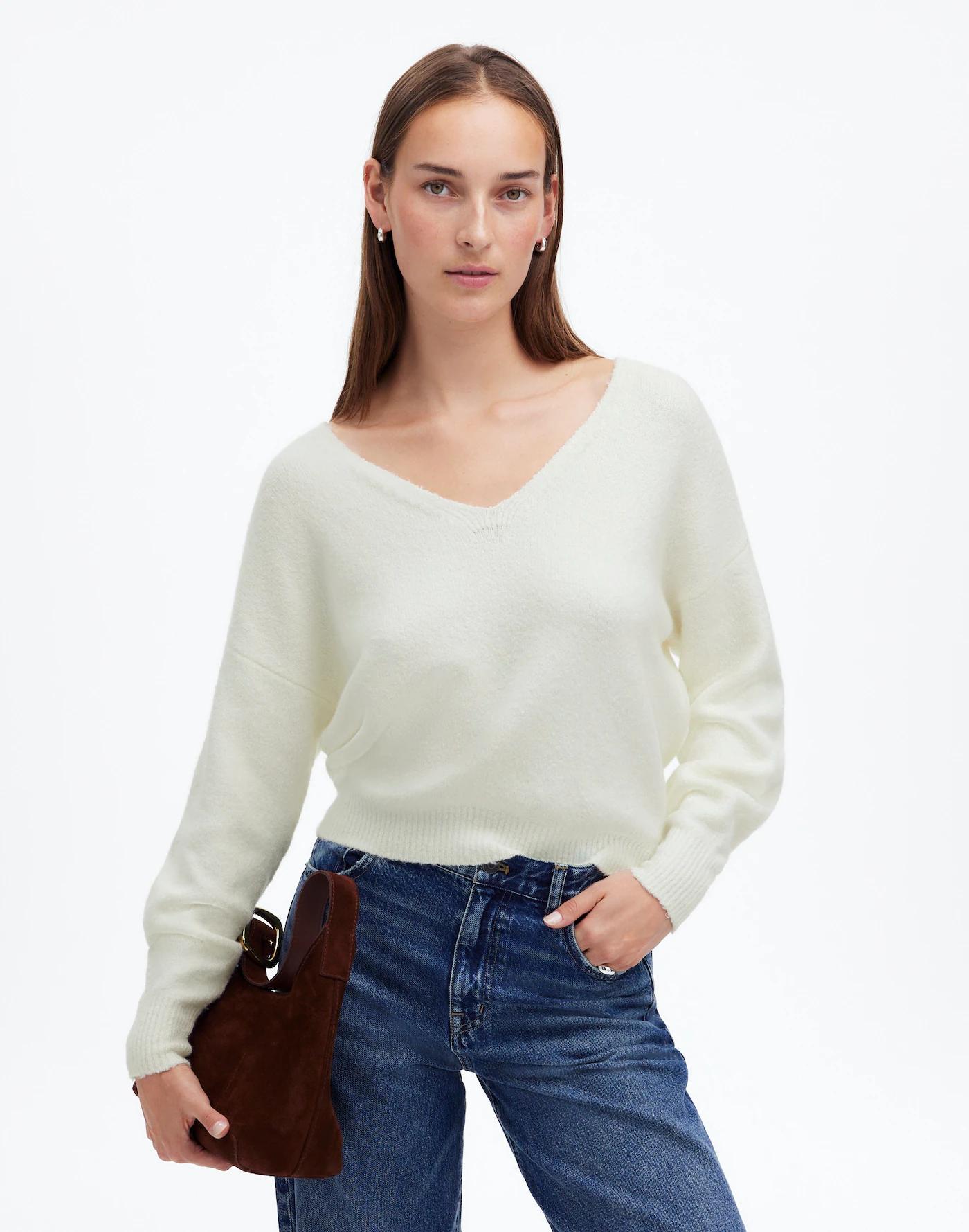 Wedged V-Neck Sweater Product Image