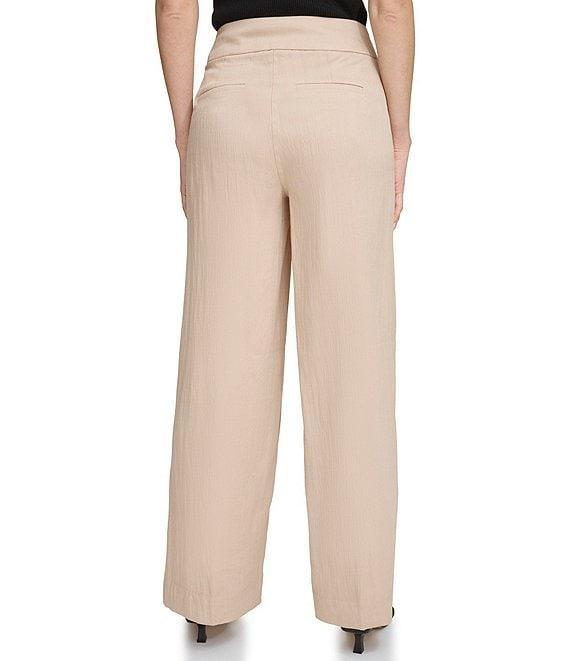 DKNY by Donna Karan Drapey Organza Flat Front Wide Leg Pants Product Image