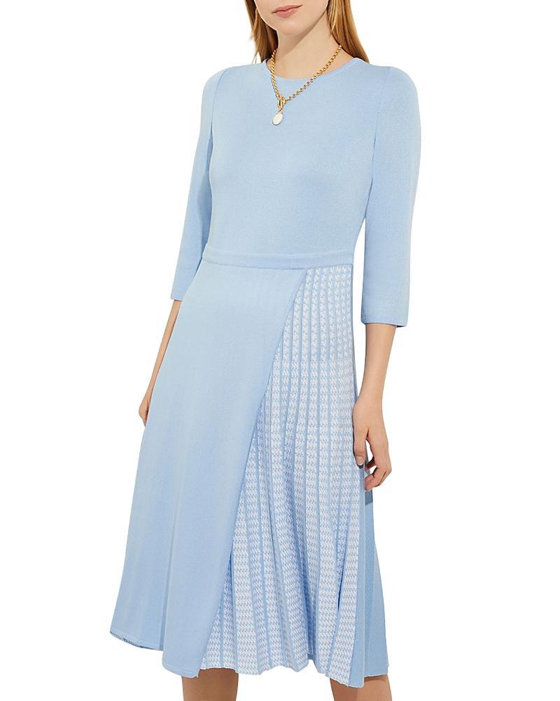 Womens Pleated Soft Knit Heritage-Fit Midi-Dress Product Image