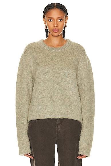 Lemaire Brushed Sweater in Meadow Melange - Mint. Size XS (also in ). Product Image