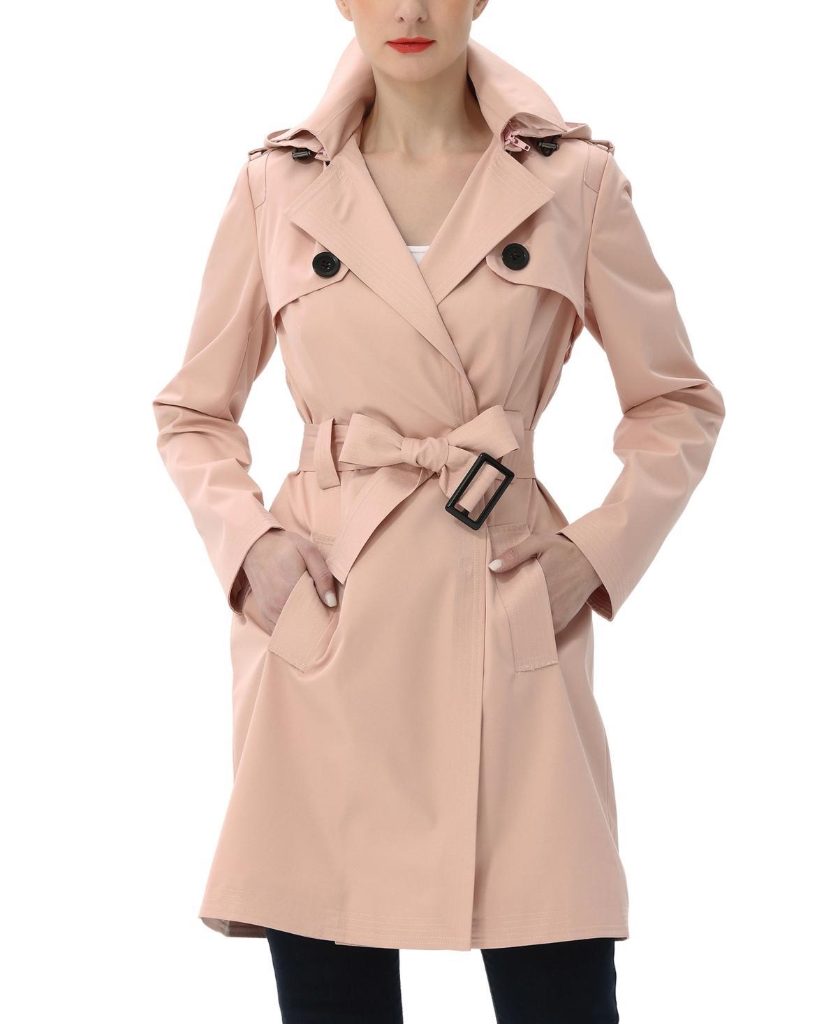 Womens Angie Water Resistant Hooded Trench Coat Product Image