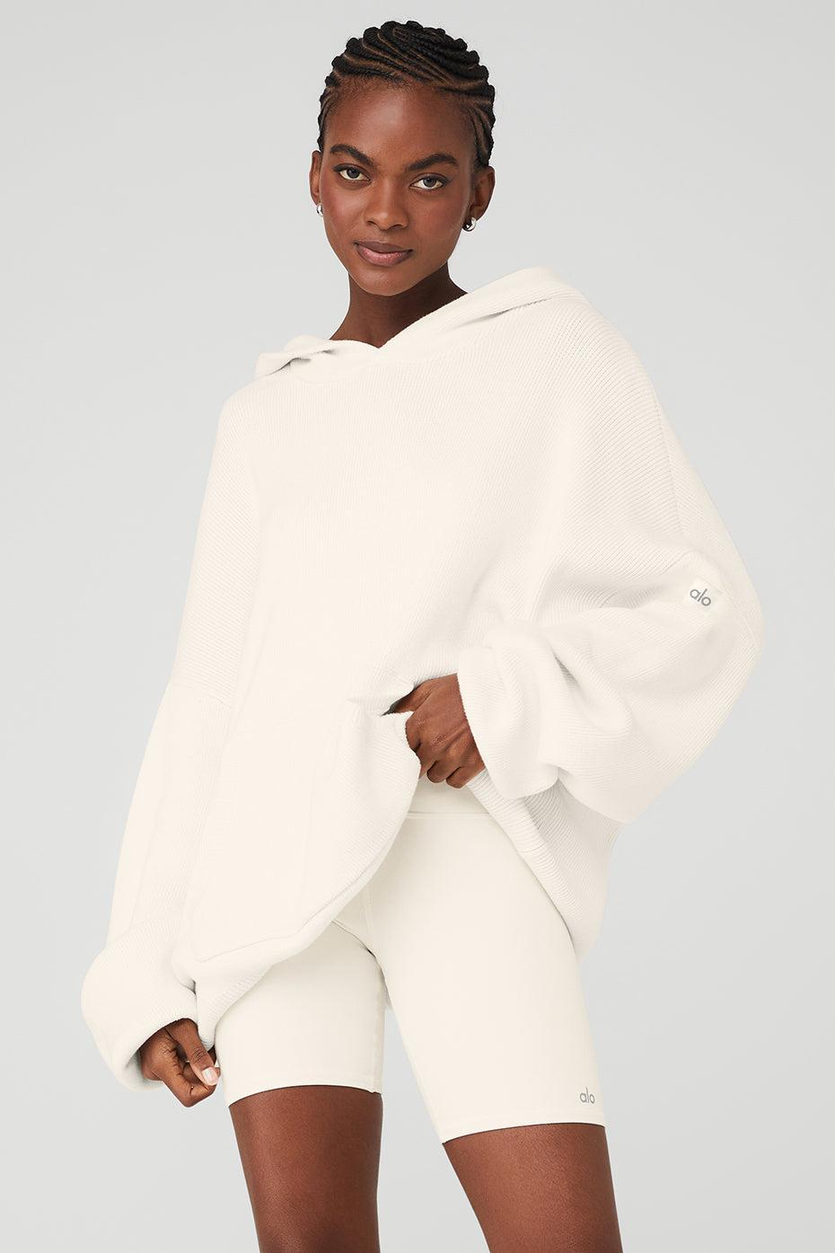 Alo Yoga | Scholar Hooded Sweater Top White Product Image