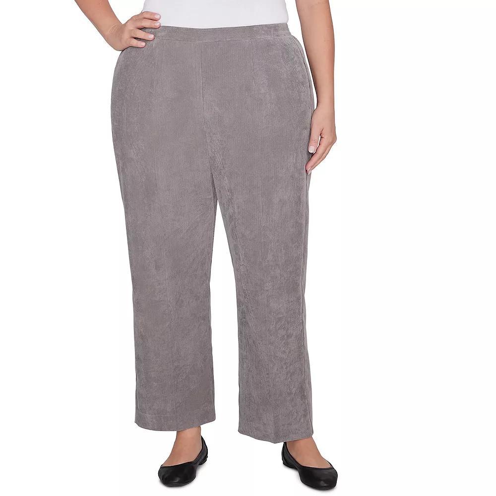Plus Size Alfred Dunner Copenhagen Corduroy Average Length Pants, Women's, Size: 22 W, Grey Product Image