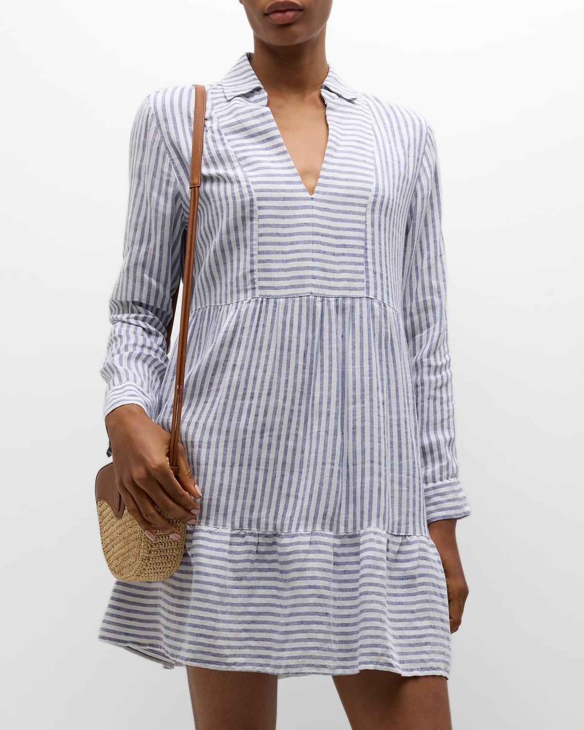 Tommy Bahama Stamped Lucia Stampedripe Collar Dress (Dark Sanibel ) Women's Dress Product Image