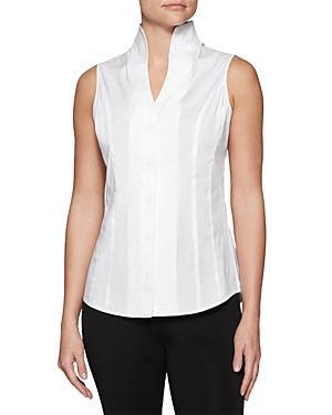 Womens Sleeveless Stretch-Cotton Blouse Product Image