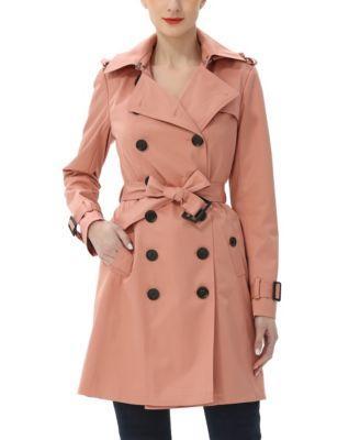 Womens Adley Water Resistant Hooded Trench Coat Product Image
