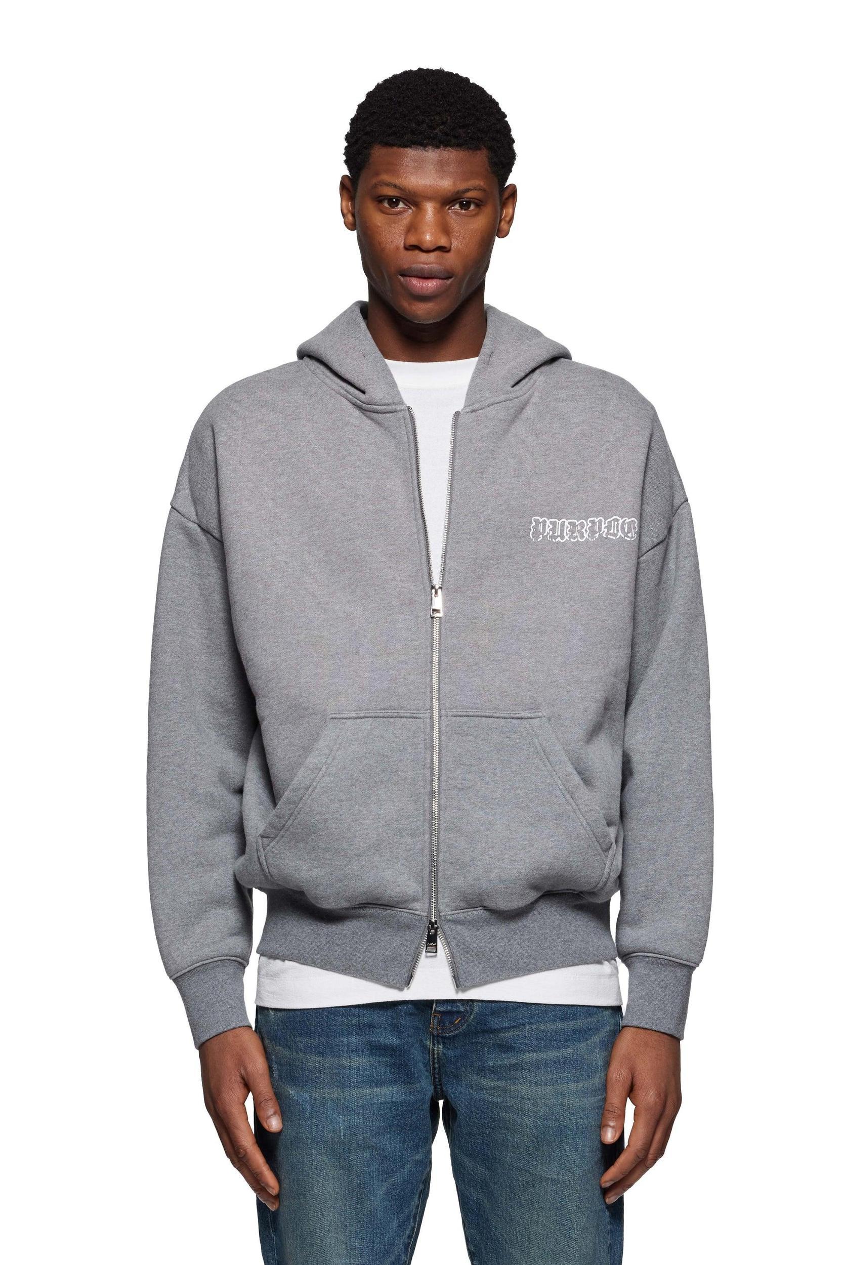 Purple Brand Gothic Wordmark Drip Zip Up Hoodie Product Image