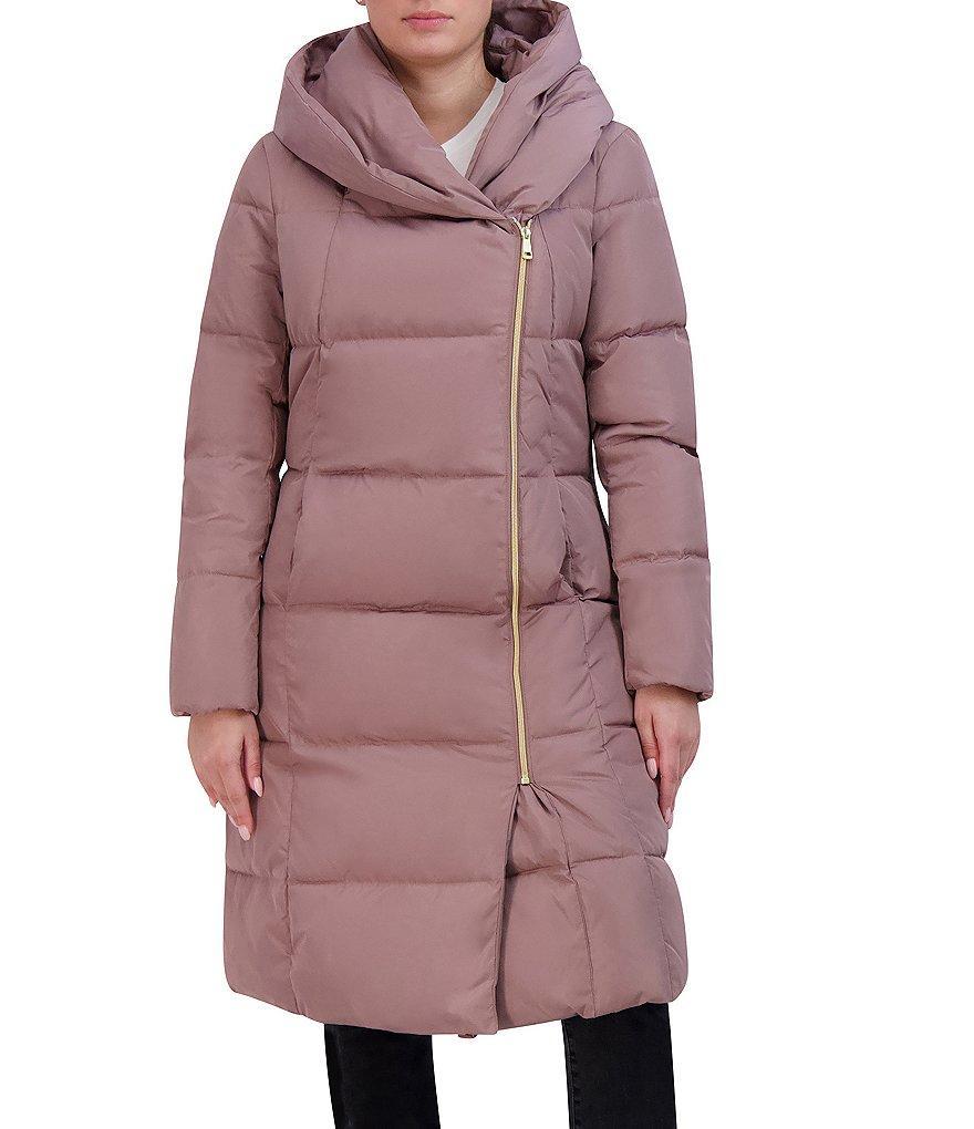 Cole Haan Signature Taffeta Down Quilted Oversize Hooded Front Zip Coat Product Image