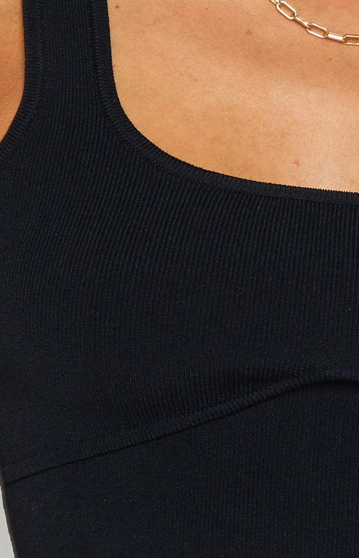 Safia Black Knit Crop Top Product Image