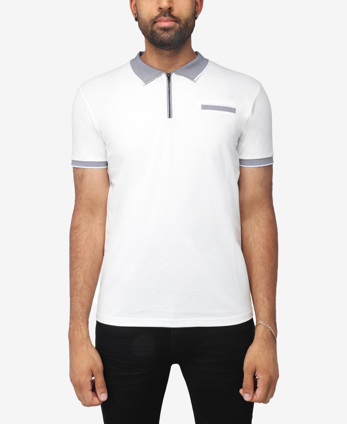 X-Ray Mens Comfort Zip-Neck Tipped Polo Shirt - Black Product Image