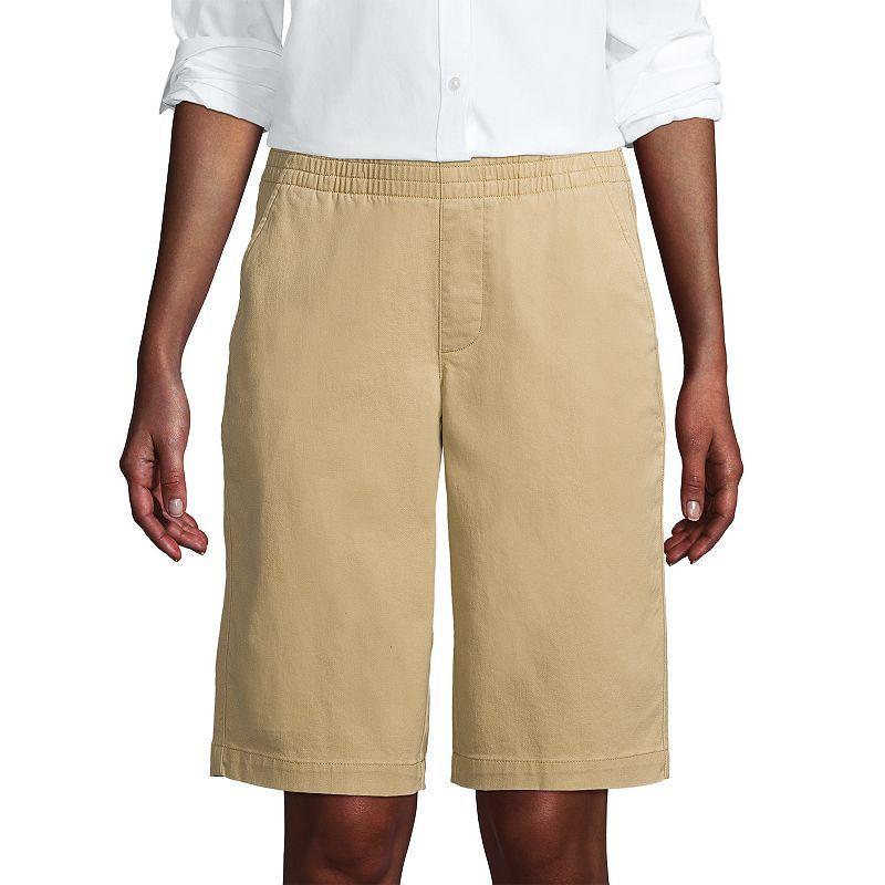 Women's Lands' End Pull-On Long Chino Bermuda Shorts, Size: 2, Evening  Chambray Product Image