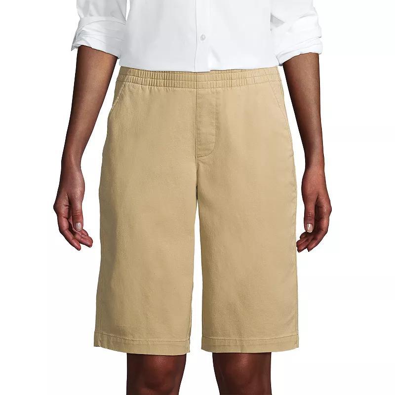 Women's Lands' End Pull-On Long Chino Bermuda Shorts, Size: 2, Evening  Chambray Product Image