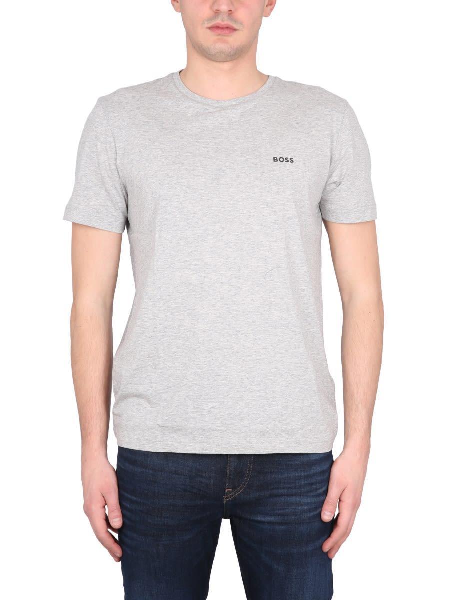 HUGO BOSS Logo Print T-shirt In Grey Product Image