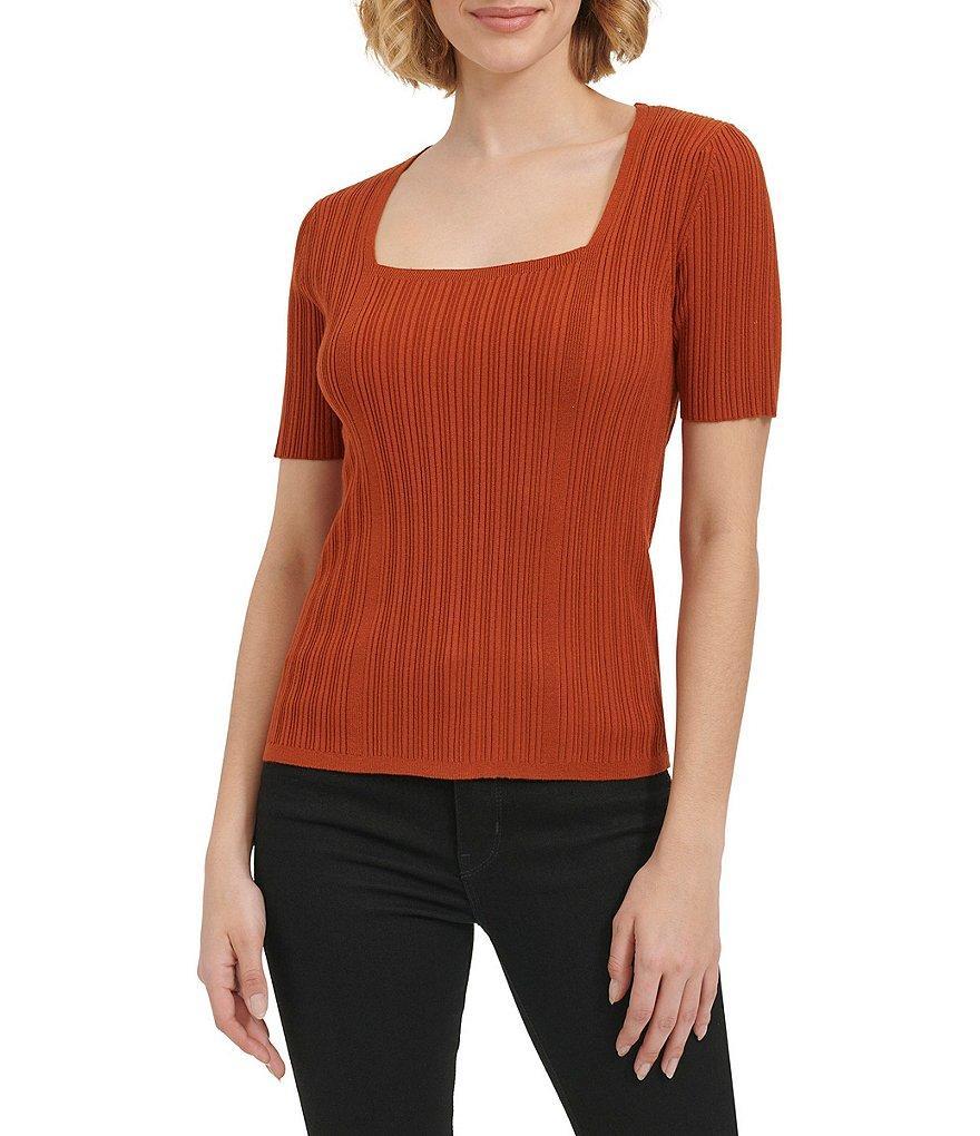 Calvin Klein Square Neckline Short Sleeve Tee Product Image