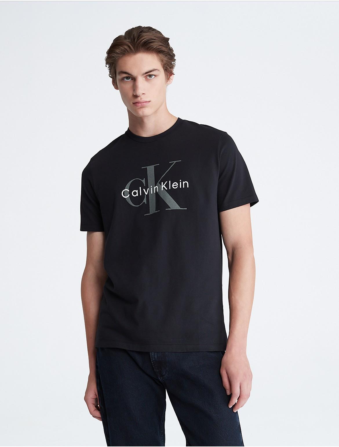 Calvin Klein Men's Monogram Logo Crewneck T-Shirt - Grey - XL Product Image