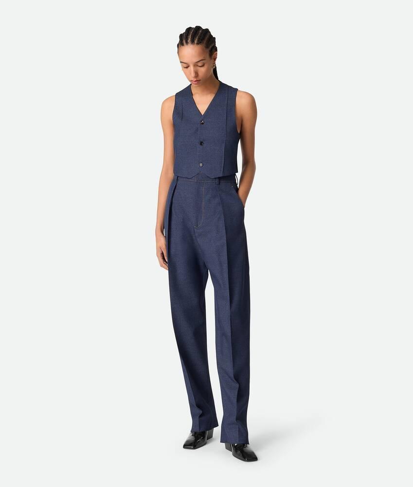 Women's Melange Wool Gilet in Dark indigo Product Image