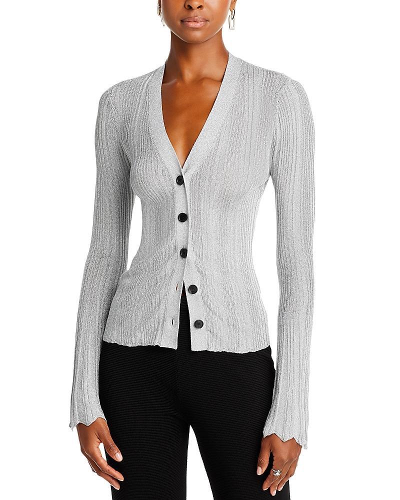 A.L.C. Melanie Cardigan in Metallic Silver Product Image