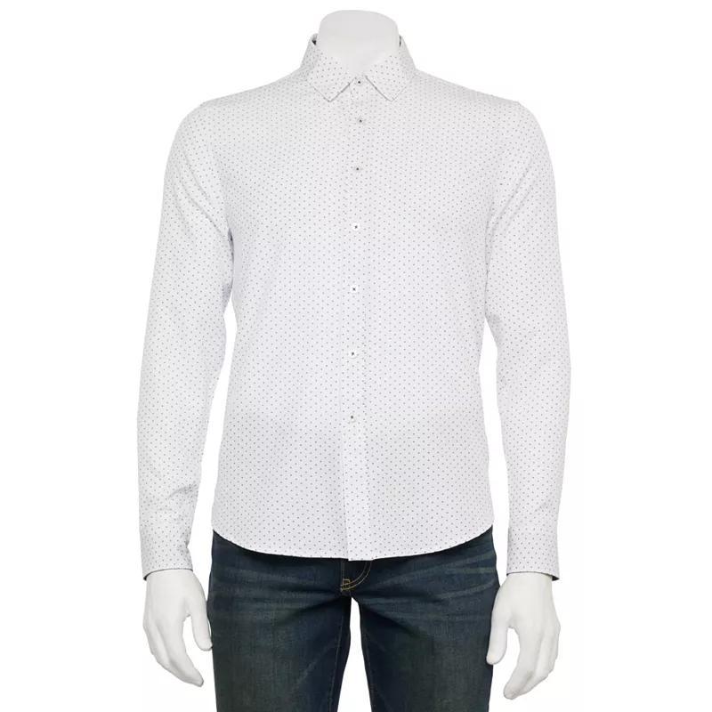 Men's Thomas Sterling Long Sleeve Button Down Shirt, Size: Medium, Blue Print Product Image