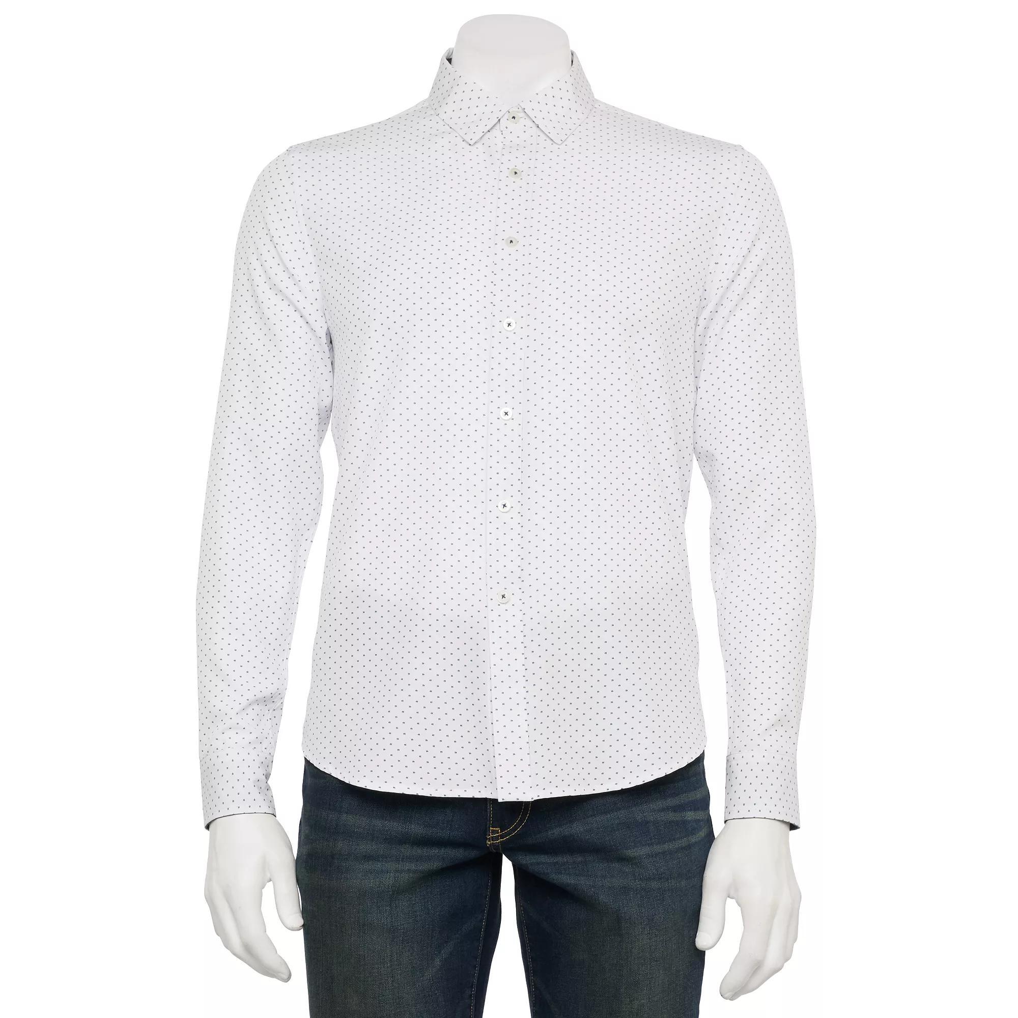 Men's Thomas Sterling Long Sleeve Button Down Shirt, Size: Medium, Blue Print Product Image