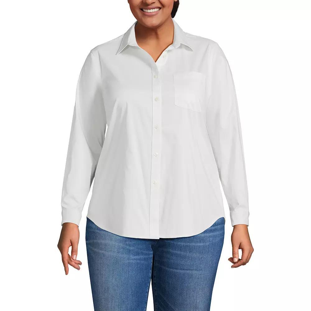 Plus Size Lands End Cooling Button Front Shirt, Womens Product Image