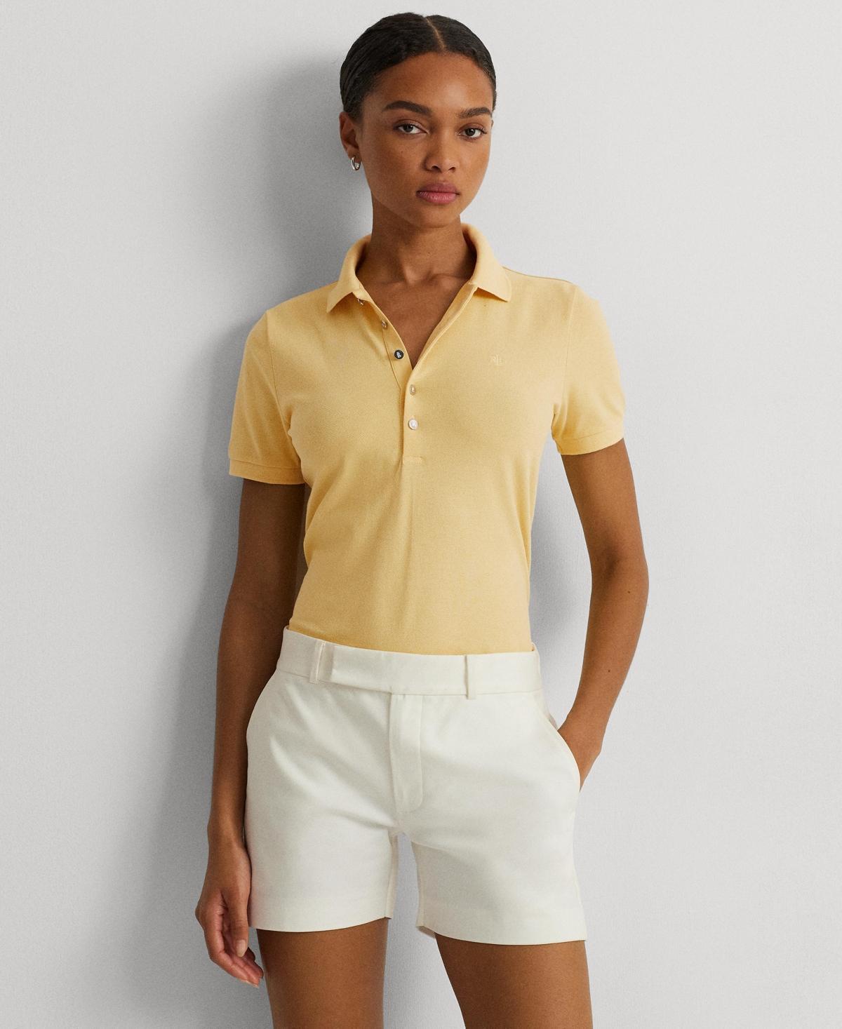 Lauren Ralph Lauren Pique Polo Shirt (Primrose ) Women's Clothing Product Image